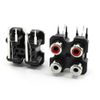 uxcell 2 Pcs Audio Video AV Concentric Socket 4 Female Jack Connector Black