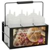 Tablecraft SBC6 Black Powder-Coated 6-Compartment Squeeze Bottle Caddy