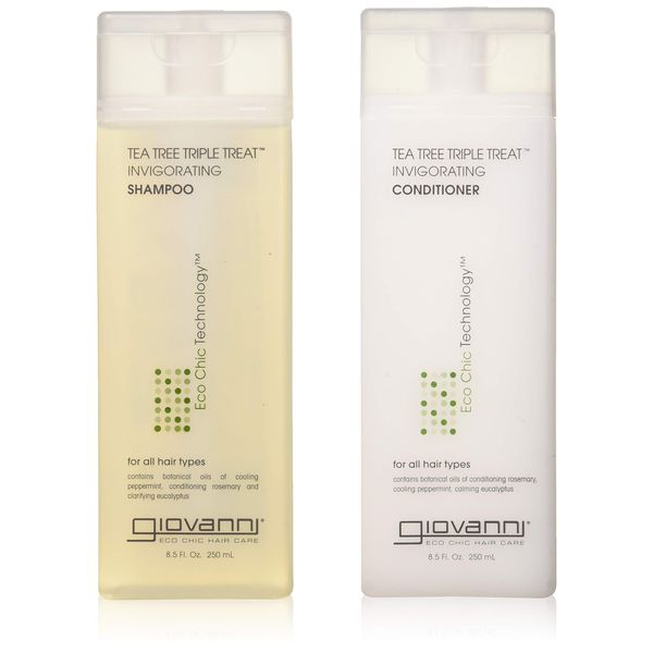 GIOVANNI COSMETICS - Eco Chic Tea Tree Triple Treat - Invigorating Shampoo & Conditioner Set (8.5 Ounce)