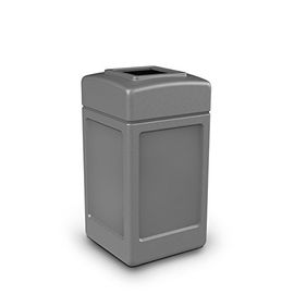 Commercial Zone Square Waste Container, Open Top Lid, 42 gal