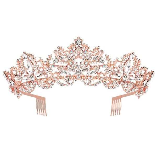 Didder Rose Gold Tiaras for Women Bridal Tiara, Crystal Tiaras and Crowns for Women Princess Tiaras for Girls Birthday Crown for Prom Wedding Party Halloween Costume Hair Accessories Christmas Gift