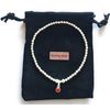 Sterling Silver 925 Beaded Stretch Bracelet with Ruby/July Birthstone Bezel Charm