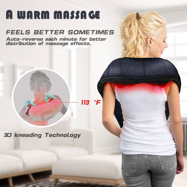 Shiatsu Back Shoulder and Neck Massager with Heat, Electric Deep Tissue 4D  Kneading Massage for Shoulder, Back and Neck, Best Gifts for Women Men Mom  Dad Blue