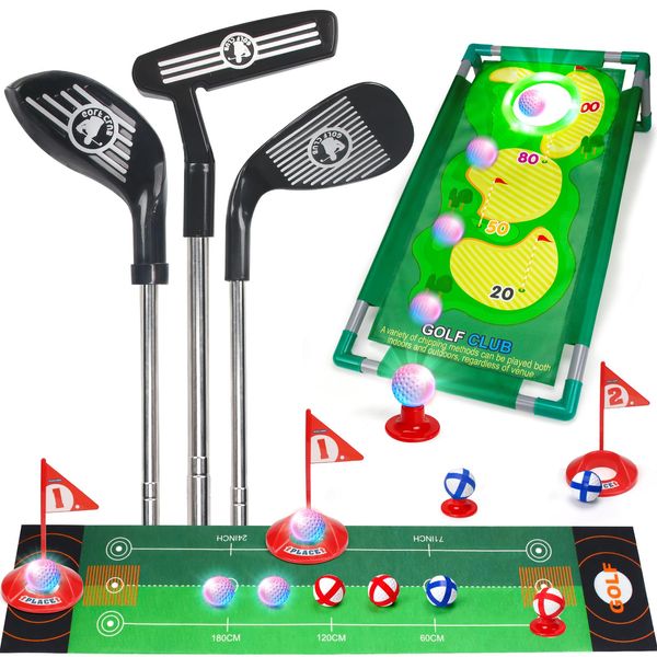 ZFSZSY Toddler Golf Clubs, Kid Golf Club Set, Golf Games Plastic Toys for Toddlers 3-5, Baby Play Mini Battle Golf Clubs Children's Indoor & Outdoor Sports for Boys Girl