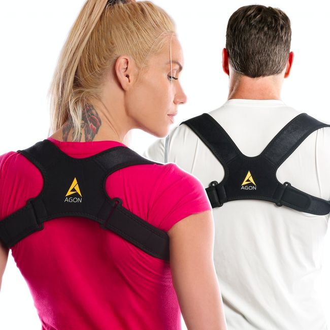 Agon® Posture Corrector Clavicle Brace Support Strap, Posture Brace Medical Device to Improve Bad Posture, Thoracic Kyphosis, Shoulder Alignment Upper Back Pain Relief for Men and Women(Large/X-Large)
