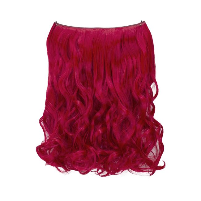 CAISHA by PRETTYSHOP 50cm 1 Tresse Extension mit Gummiband Extensions Haarverlängerung Haarteil Leicht Gewellt Rot E109-1