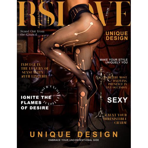 RSLOVE Sexy Stockings for Women Sexy Fishnet Stockings Mesh Lingerie High Waist Pantyhose Patterned Exotic Goth Tights for Girls Cosplay Costumes One Size Black