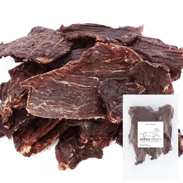 Venison Jerky with Zipper (Made in Japan, Additive-free, Color-Free) 3.5 oz (100 g) / For Dogs and Cats, Uses Domestic Venison Meat, Dog Treats, Cat Food, High Protein, Low Fat, Omega-3 Fatty Acids