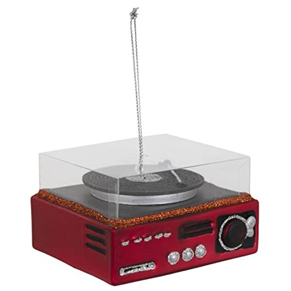 Record Player Ornament Tree Holiday Home Decoration 3" Width