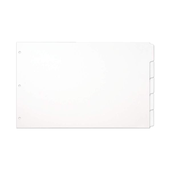 11x17 5-Tab Index Dividers Set, Standard Length with Holes, White (590806)