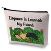LEVLO RHONY Inspired Gift Elegance is Learned Makeup Bag Real Housewives Gift (Elegance is Learned)