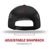 Richardson Unisex 112 Trucker Adjustable Snapback Baseball Cap, Split Red/Black, One Size Fits Most