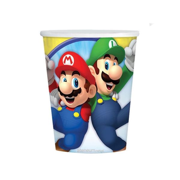 amscan 8 Cups Super Mario Paper 250 ml Clear