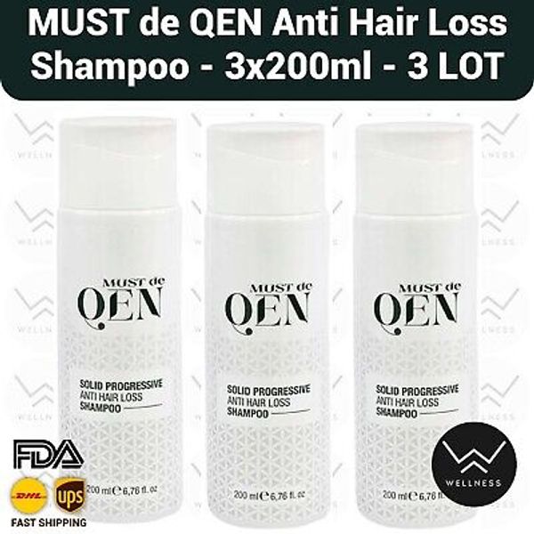 MUST de QEN Hair Loss Shampoo (Solid Progressive Performance Series) 3×200ml
