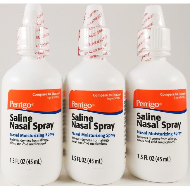 Saline Nasal Spray 1.5oz PERRIGO (pack of 3) -EXP:09/2024