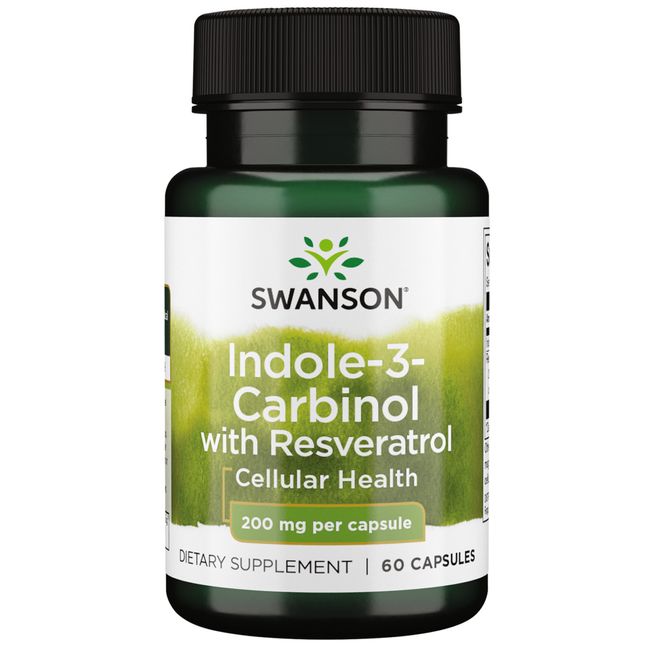 Swanson Indole-3-Carbinol with Resveratrol - I3C Supplement Promoting Cellula...