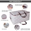 DOKEHOM 105L Large Underbed Clothes Storage Bag with Zip, Moisture proof (Grey)
