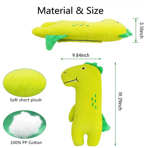 Qchomee Kids Car Seat Pillow Cute Cartoon Neck Head Body Support Cushion for Children Baby Soft Belt Protector Headrest Strap Cover Shoulder Pad Comfort Travel Trip Green Dinosaur, one size