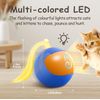 Migipaws Interactive Cat Ball Toy Set, Fun Tracker, Automatic Rolling Chase Ball with Fluffy Tail, A Small Mice, Rechargeable（Blue）