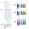 XMASIR Multi Purpose Precision Applicator Set 4 pcs 1 Oz Henna Bottle with 8 Caps 16 pcs Needle Tips Sizes,Use For Henna Tattoo Paste
