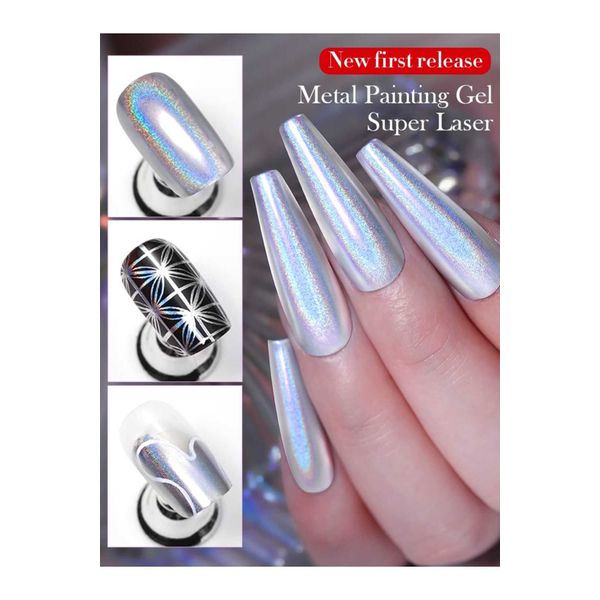 LASER METALLIC PAINTING GEL 5ml Süper Parlak Lazer Metalik Çizim Boyama Jeli