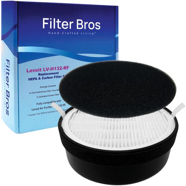 FilterBros LVH132RF compatible with LEVOIT HEPA Purifier Replacement Filter set