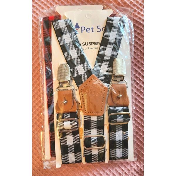 NWT Dog Diaper Suspenders Pet Soft Brand Plaid Size Medium