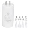 PATIKIL CBB60 55uF Run Capacitor,1 Pcs AC450V 4 Pin Double Insert with Sheath Spring, White