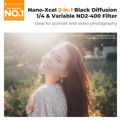 K&F Concept 82mm Black Diffusion Mist 1/4 Effect & Variable ND2-400 (1-9 Stops) ND Lens Filter 2 in 1, Putter Adjust Multi-Function Filter for Camera Lens with 28 Multi-Coated (Nano-X Series)