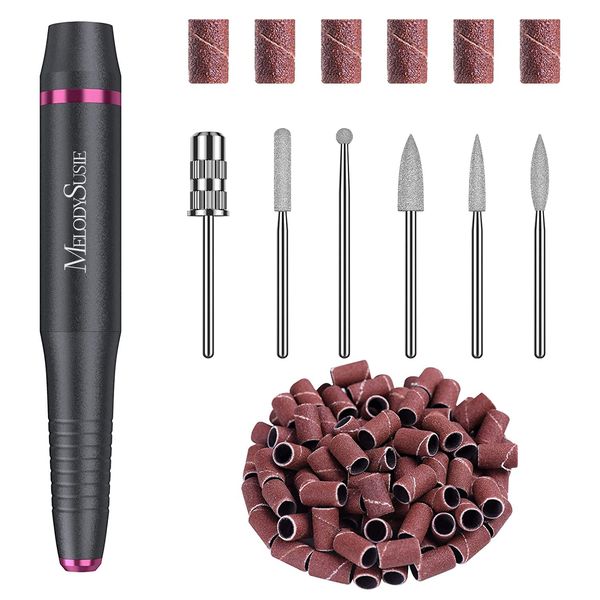 MelodySusie Electric Nail Drill Kit,PC150C Portable Electric Nail File Set for Acrylic Gel Nails, Professional Nail Drill Machine Efile Manicure Pedicure Tools with Nail Drill Bits for Home Salon Use