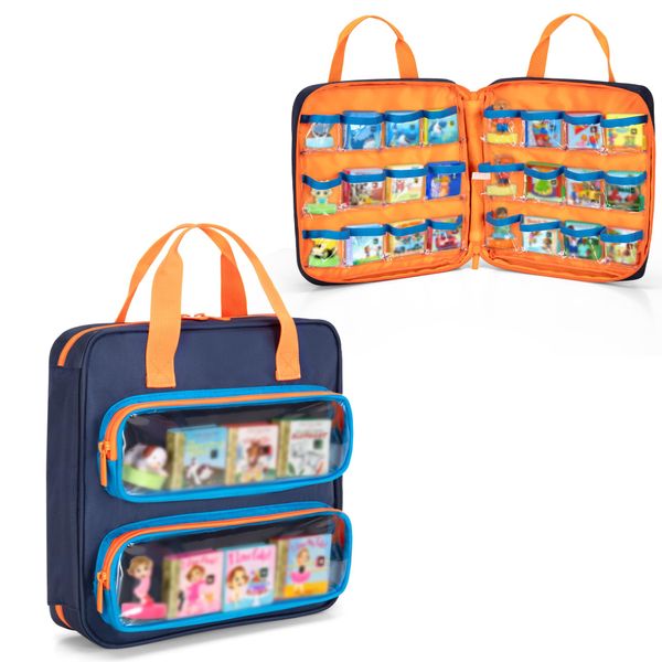 GRAOSO Carrying Case Compatible with Little Tikes Story Dream Machine Books, Hold Up to 8 Characters and 24 Books, Toy Storage Bag for Storybook, Character Collection, Blue (Bag Only)