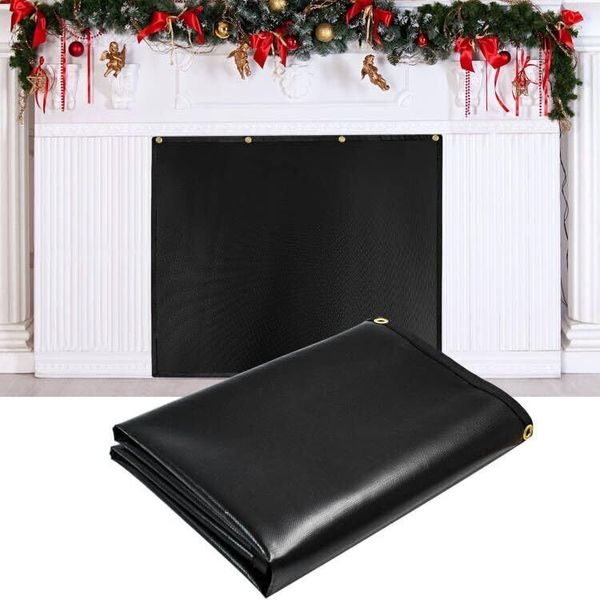 Fireplace Blocker Cover 39"W x 32"H Indoor Fireplace Cover Screen Draft Stopp...