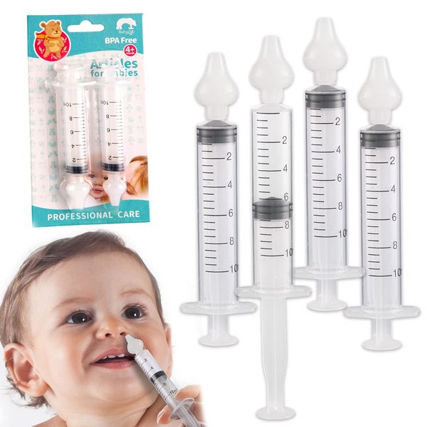 Nasal Syringe for Baby - 4PCS - Safe Silicon Baby Nasal Aspirator Qucik Syringe Nose Cleaner Rinsing Tool for Baby/Infant/Kid