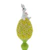 Bunny Perched Atop Floral Easter Egg Figurine