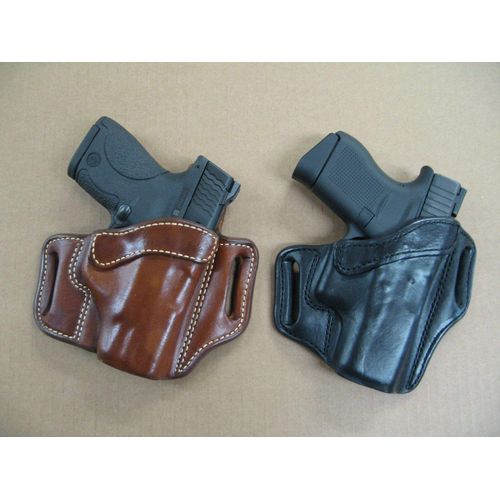 Azula OWB Leather 2 Slot Molded Pancake Belt Holster for Beretta 92, 96 with Rail, M9A3 CCW Black RH