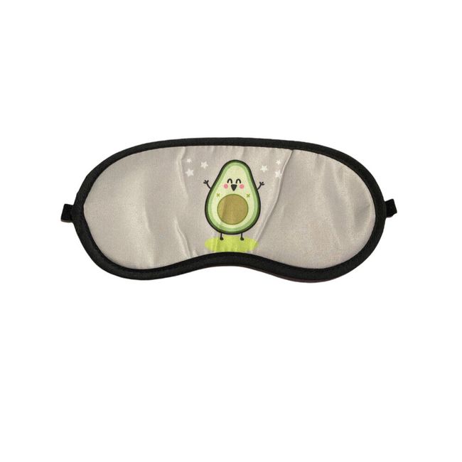 Grey Avocado Theme Sleeping Mask w/ Elastic Back for Sleep or Travel