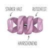 CHIARA AMBRA 4-Piece Set, Hair Claw Set, Large Organic Hair Claw Clip, 8cm with Straw, Matte, Suitable for Women & Kids, Any Hair Type, Thick Hair (Large, 4 Colours)