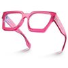 Blue Light Blocking Glasses Rectangle Chic Preppy Look Pink Frame Eyeglasses