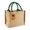 Westford Mill 6 Litre Jute Mini Gift Bag, Natural / Forest Green