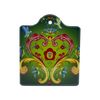 Rosemaling Green Ceramic Cheeseboard Decorative 7.5" Trivet | ScandinavianGiftOutlet