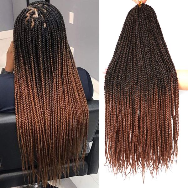 7 Packs 26 Inch Goddess Box Braids Crochet Hair Prelooped Crochet Hair Crochet Braids box braid crochet hair crochet braids hair for black women Jumpo Braiding Hair (26 Inch 7 Packs, #1B/30)