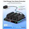 HELLCOOL Switch 2 Charging Dock,Switch 2 Controller Charger with Charging Station/LED Indication/Charging Cable, 4 Joy Con Charger Compatible with Nintendo Switch/OLED