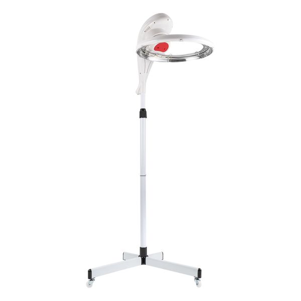 Hooded Stand Up Hair Bonnet Dryer Orbiting Rotating Hair Processor Perm Styling with Timer Swivel Caster Rolling Base for Beauty Salon or Home Use 360 Degree Rotation Compatible White