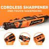 Sharp Pebble Electric Cordless Chainsaw Sharpener Kit - Comes with Chain Saw Sharpener Tool, 4 File Size Sharpening Wheels, Angle Attachment, Wrench & eBook