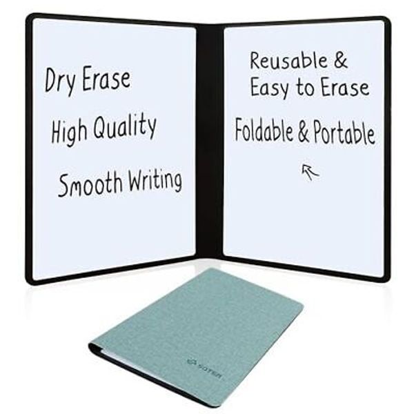 Small Dry Erase White Board, Mini Desktop Whiteboard, Double Morandi Blue