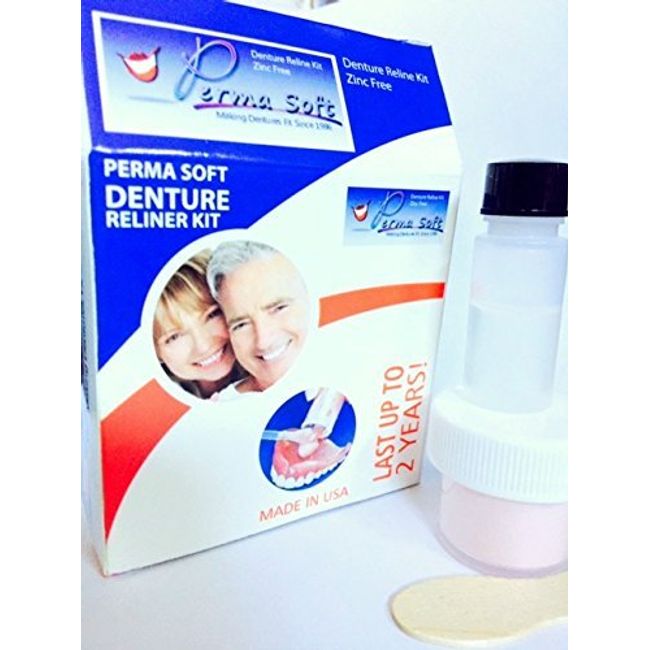 Perma Soft Denture Reliner - 1 Kit - Made in the USA - Relines 1 Individual Plate