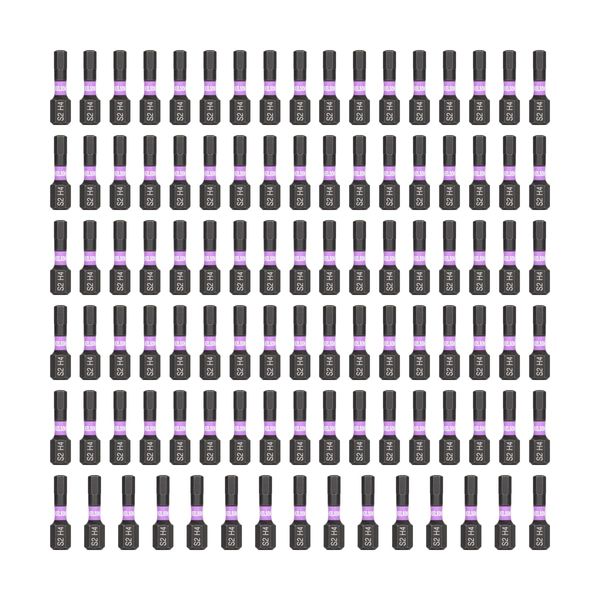 KELSON 100pcs 4mm Hex 25mm H4 Impact Rated Screwdriver Bits 1/4" Universal