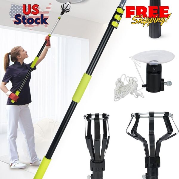 Light Bulb Changer Pole Kit, 3-12 Ft Telescoping Extension Pole w/ Suction Cup