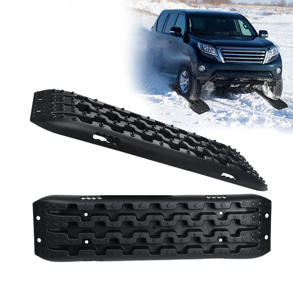 ROSEJANE 2 Stück Anfahrhilfe Sandbleche Kunstoff, Anfahrhilfe Wohnmobil Sandbleche Offroad Tracks Traktionshilfe für Geländewagen LKW PKW