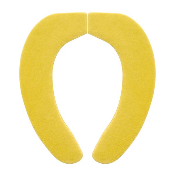 Sanko Mitsuba KF-66 [Made in Japan, Deodorizing, Washable] Non-slip, Fluffy Type, Toilet Seat Cover, 0.3 inches (9 mm), Yellow